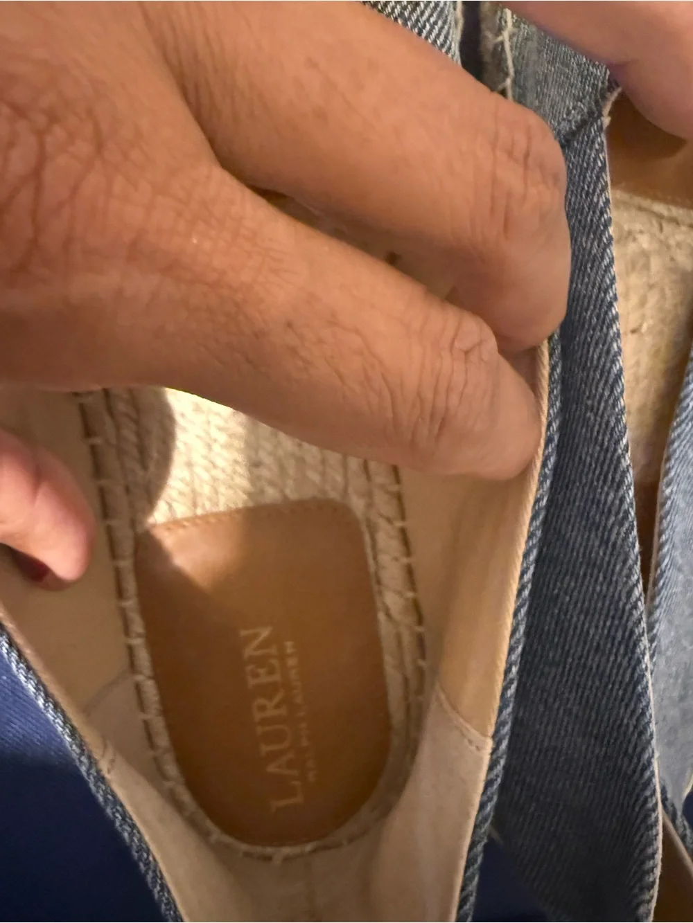 Denim Espadrille Slip-Ons - Blue